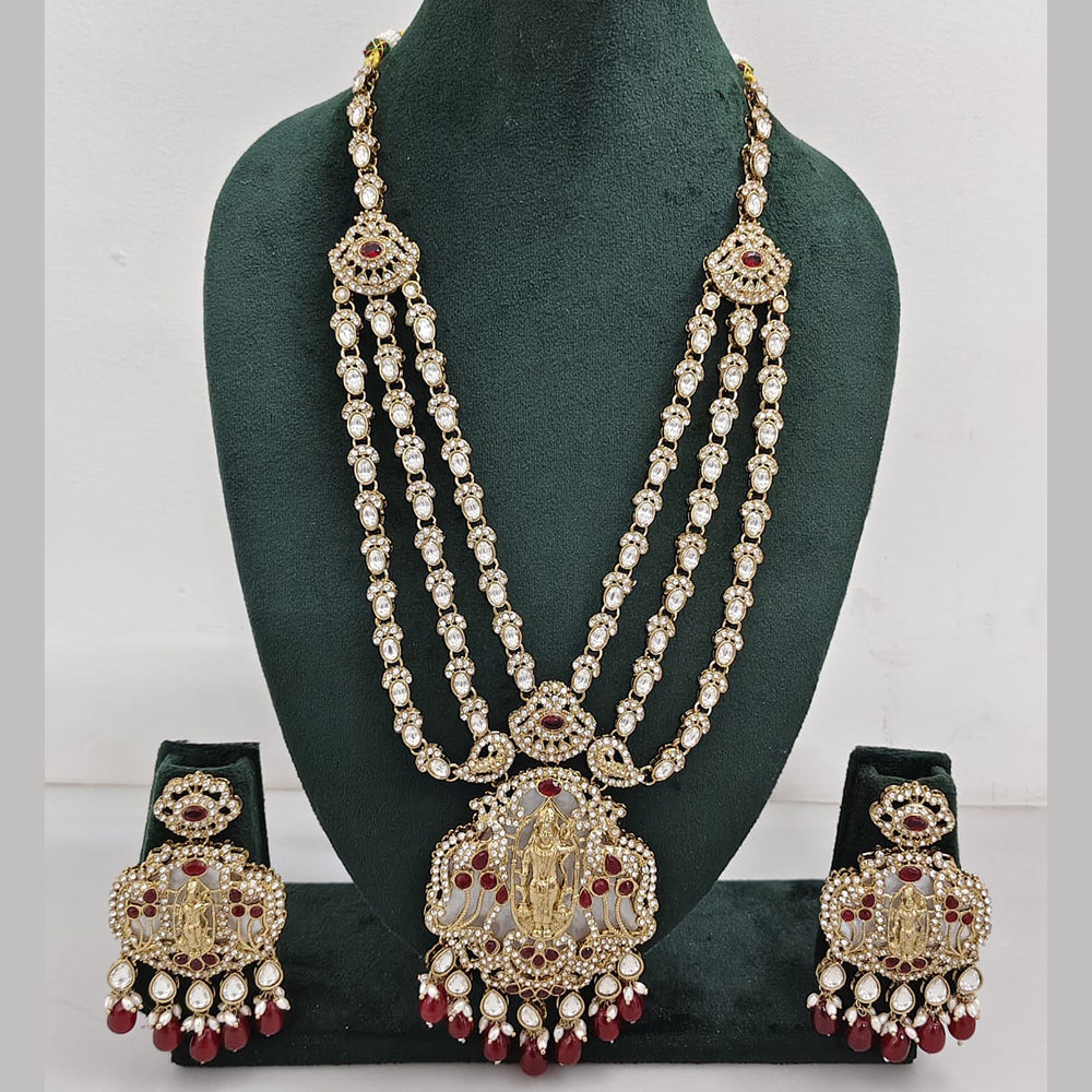 JCM  Luxurious Gold Plated Crystal And Austrian Stone Temple Necklace Set