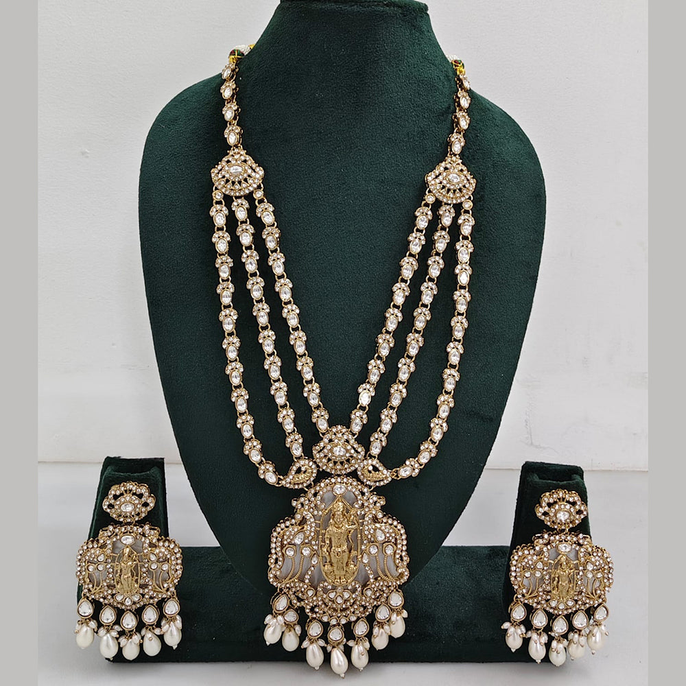 JCM  Luxurious Gold Plated Crystal And Austrian Stone Temple Necklace Set