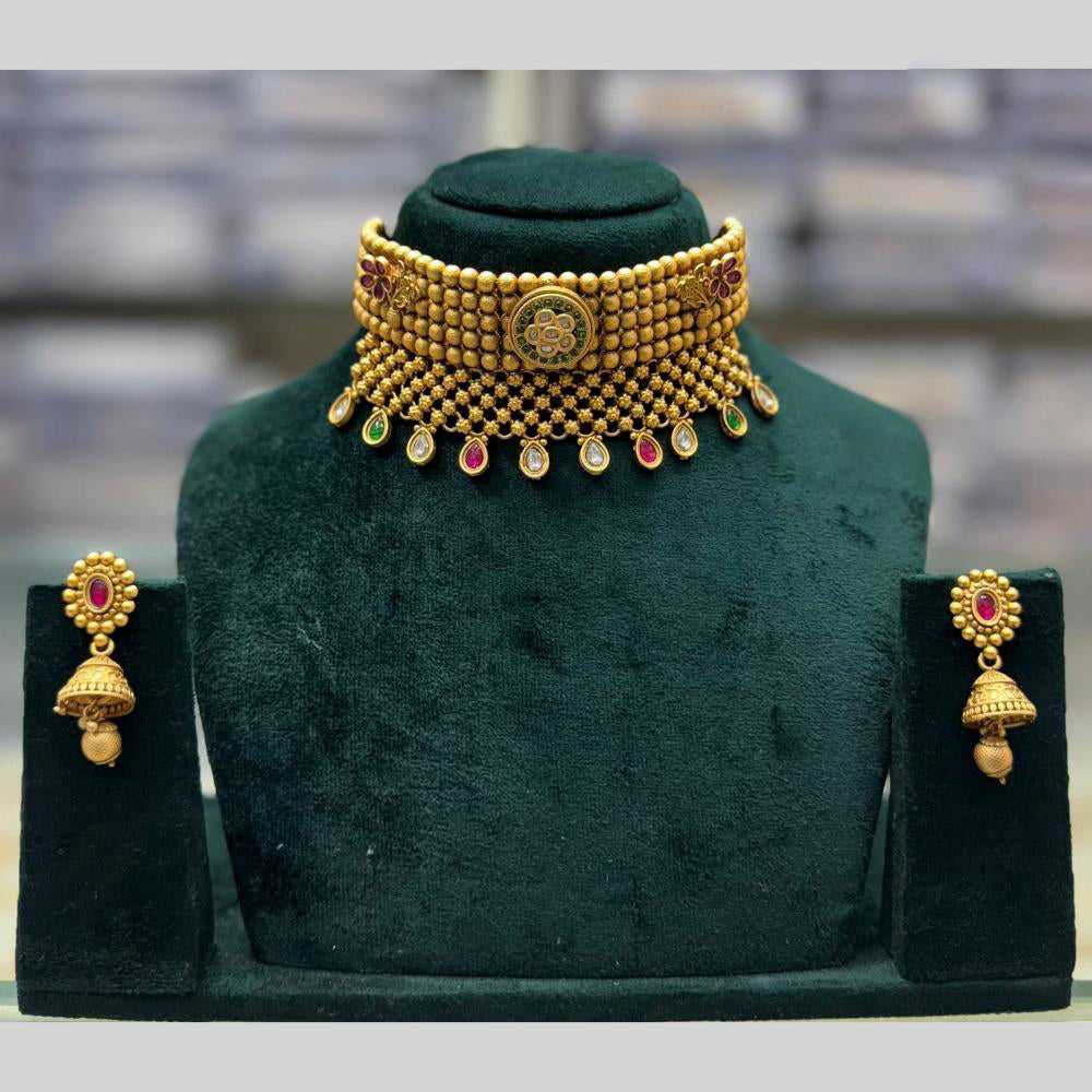 JCM Royal Kundan Rajasthani Choker Necklace Set