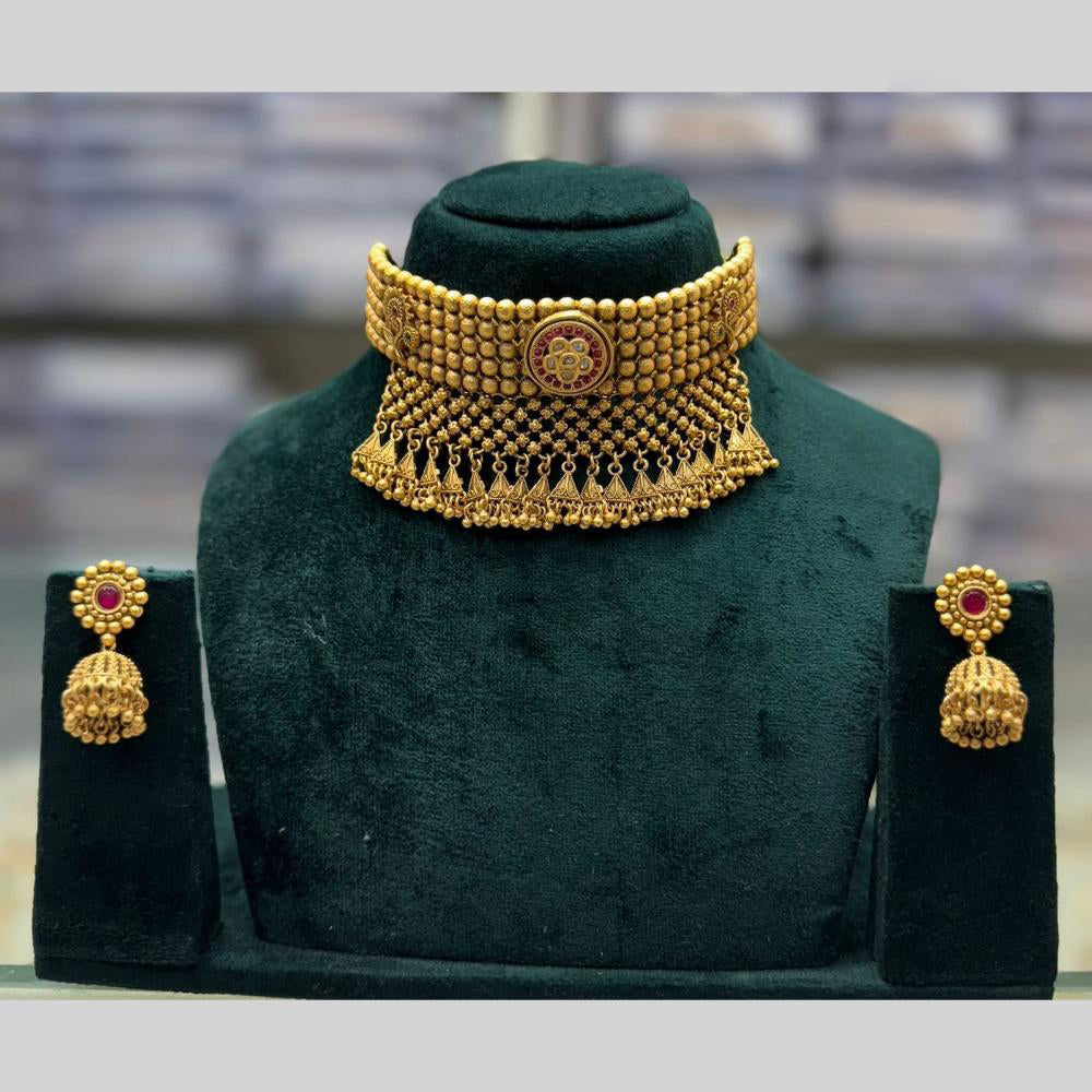 JCM Kundan Stone Divine Grace Choker Necklace Set