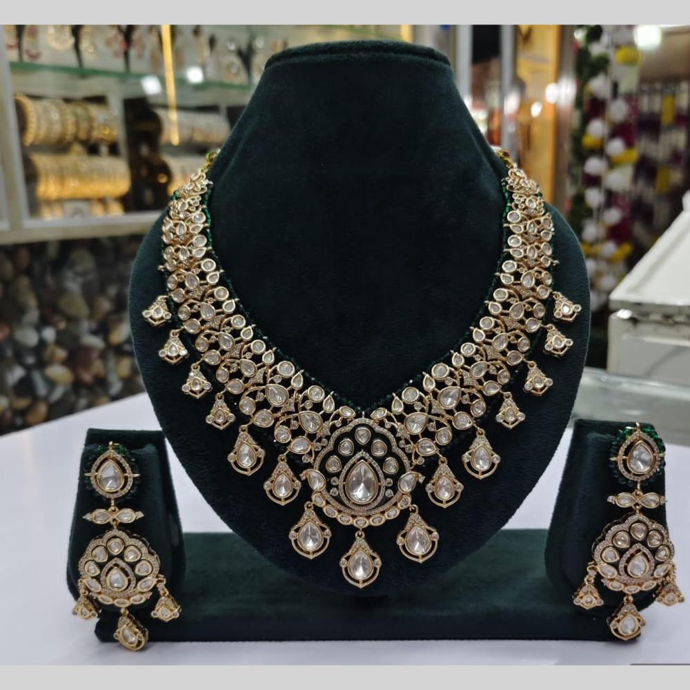 JCM Royal Gleam Tear Drop Kundan Necklace Set