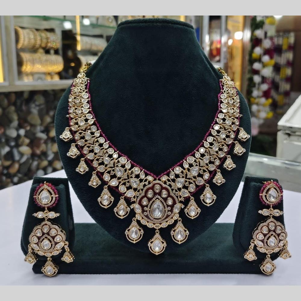JCM Royal Gleam Tear Drop Kundan Necklace Set