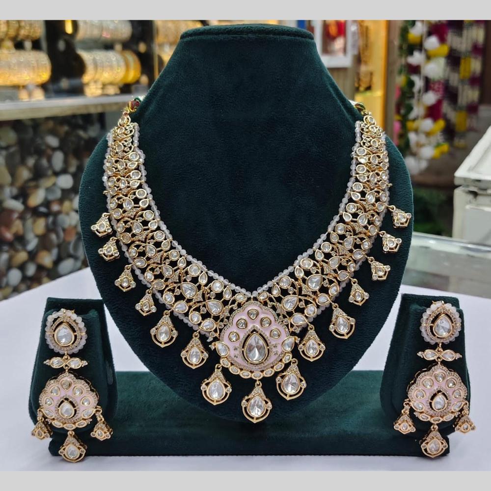 JCM Royal Gleam Tear Drop Kundan Necklace Set