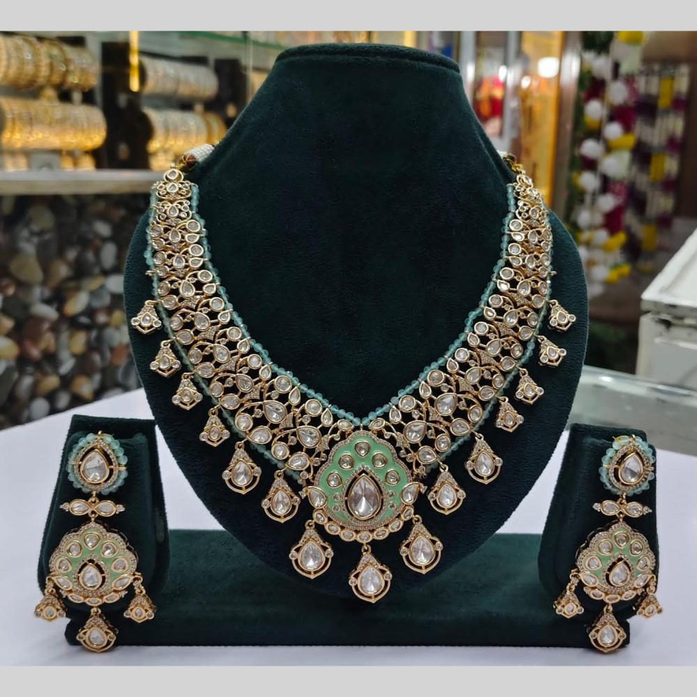 JCM Royal Gleam Tear Drop Kundan Necklace Set