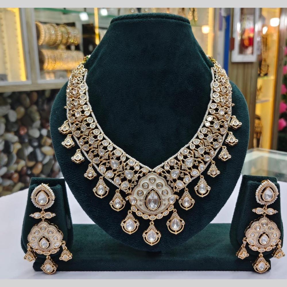 JCM Royal Gleam Tear Drop Kundan Necklace Set