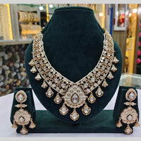 JCM Royal Gleam Tear Drop Kundan Necklace Set