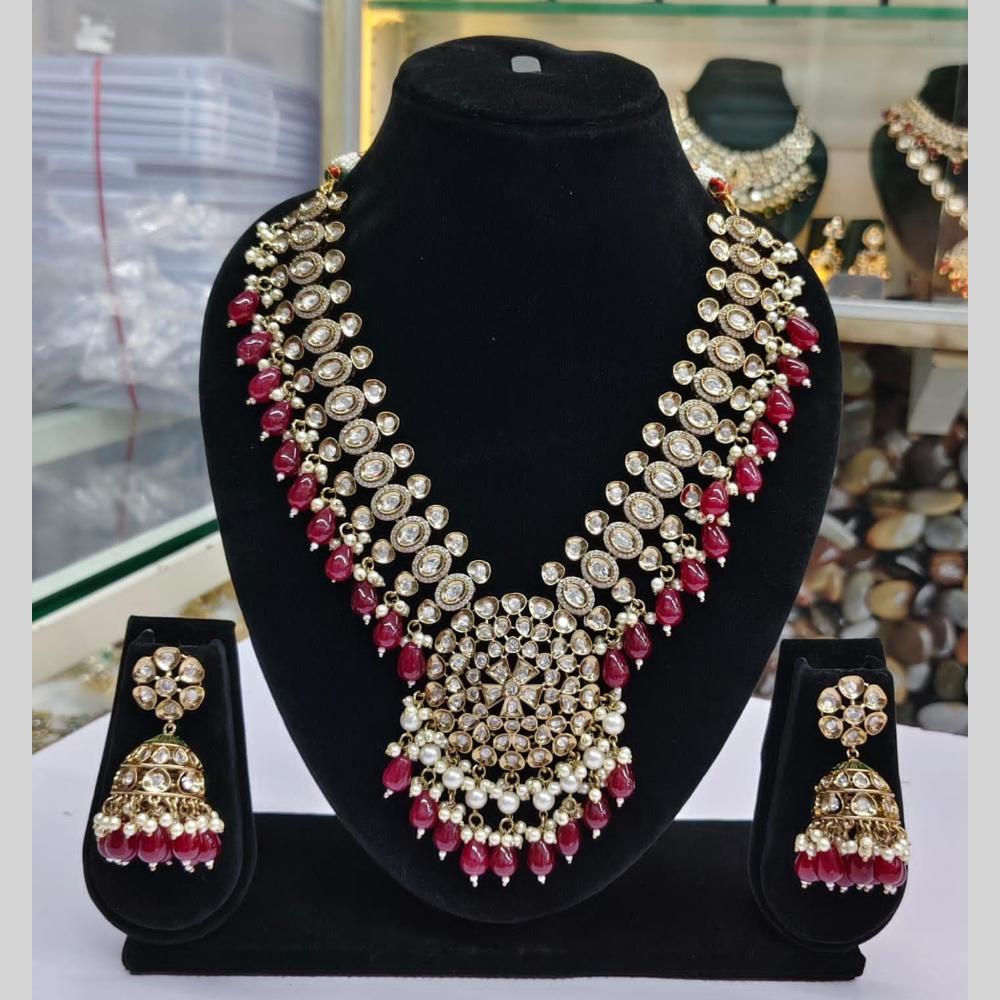 JCM Antique Kundan and Beads Necklace Set