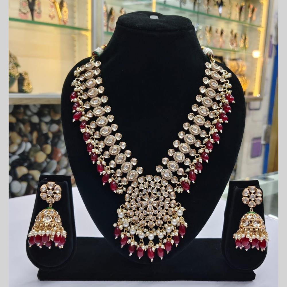 JCM Antique Kundan and Beads Necklace Set