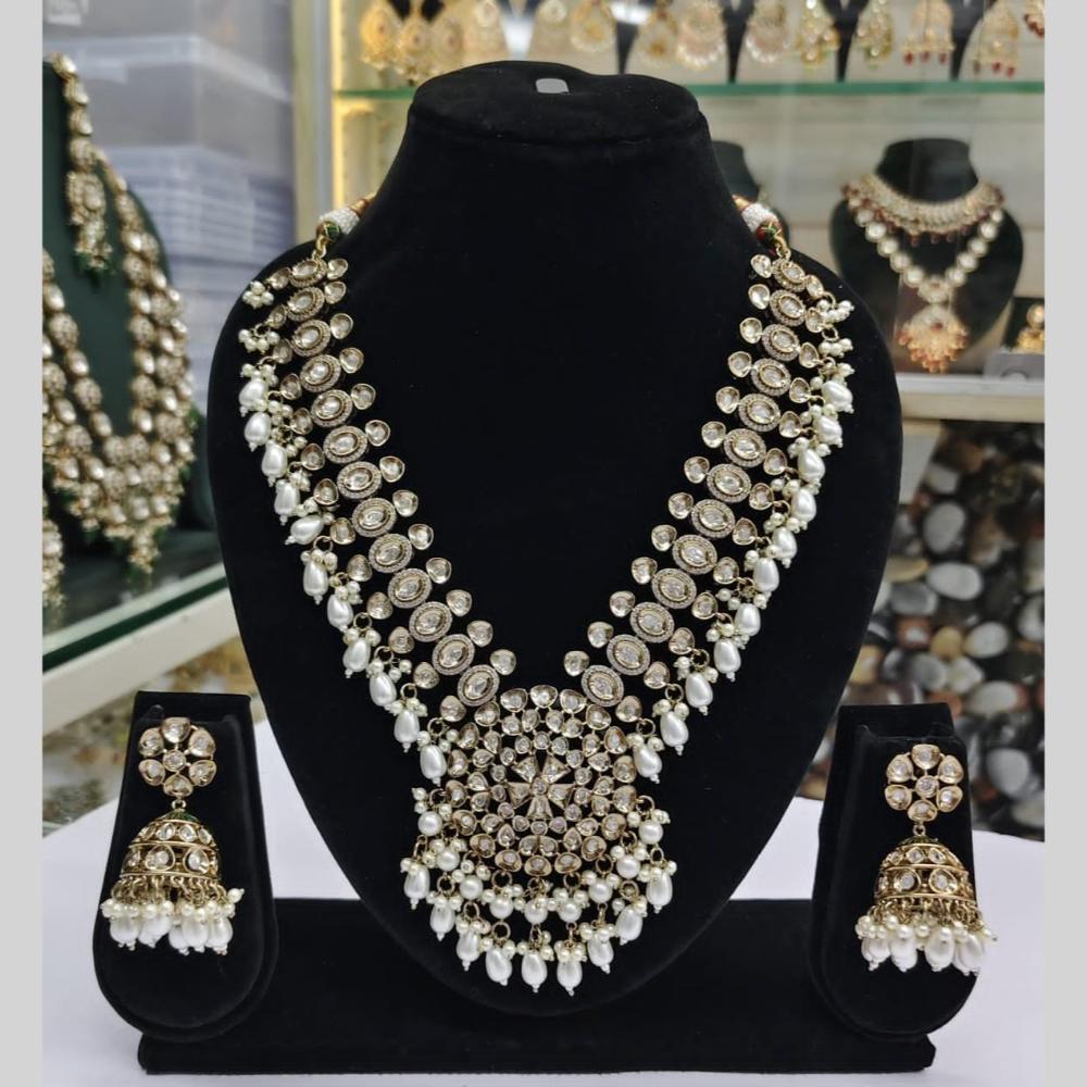 JCM Antique Kundan and Beads Necklace Set