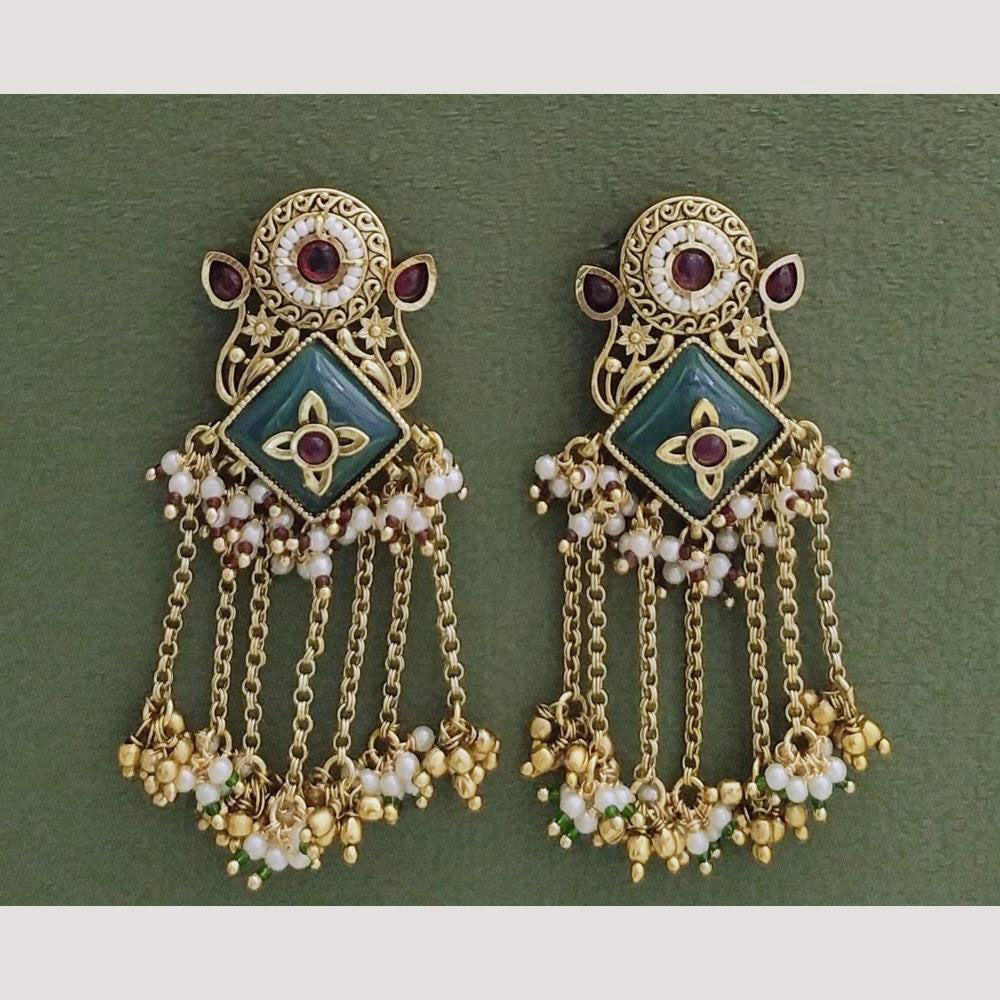 JCM Jewellery Elegant Pota and Kundan Earrings Traditional Jewellery for Women