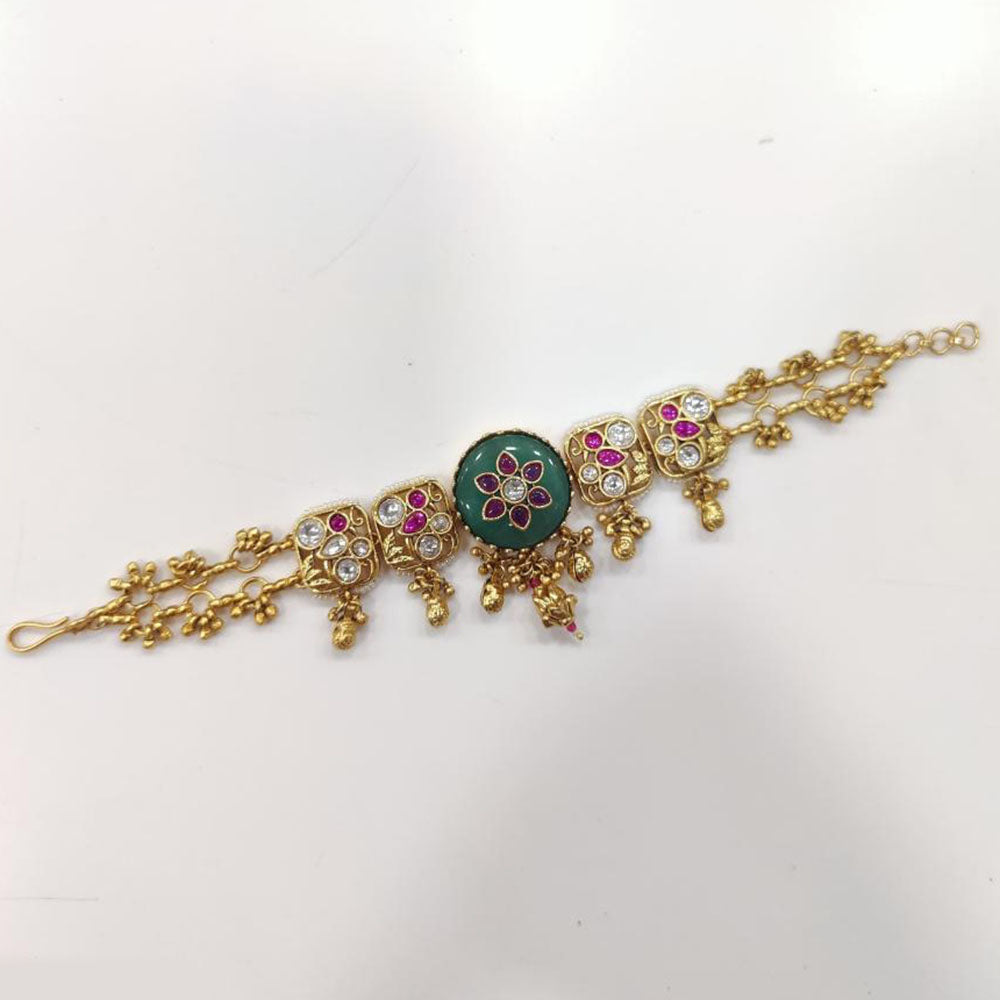 JCM Jewellery Stylish Pota Stone & Kundan Adjustable Bracelet Traditional Jewellery for Weddings