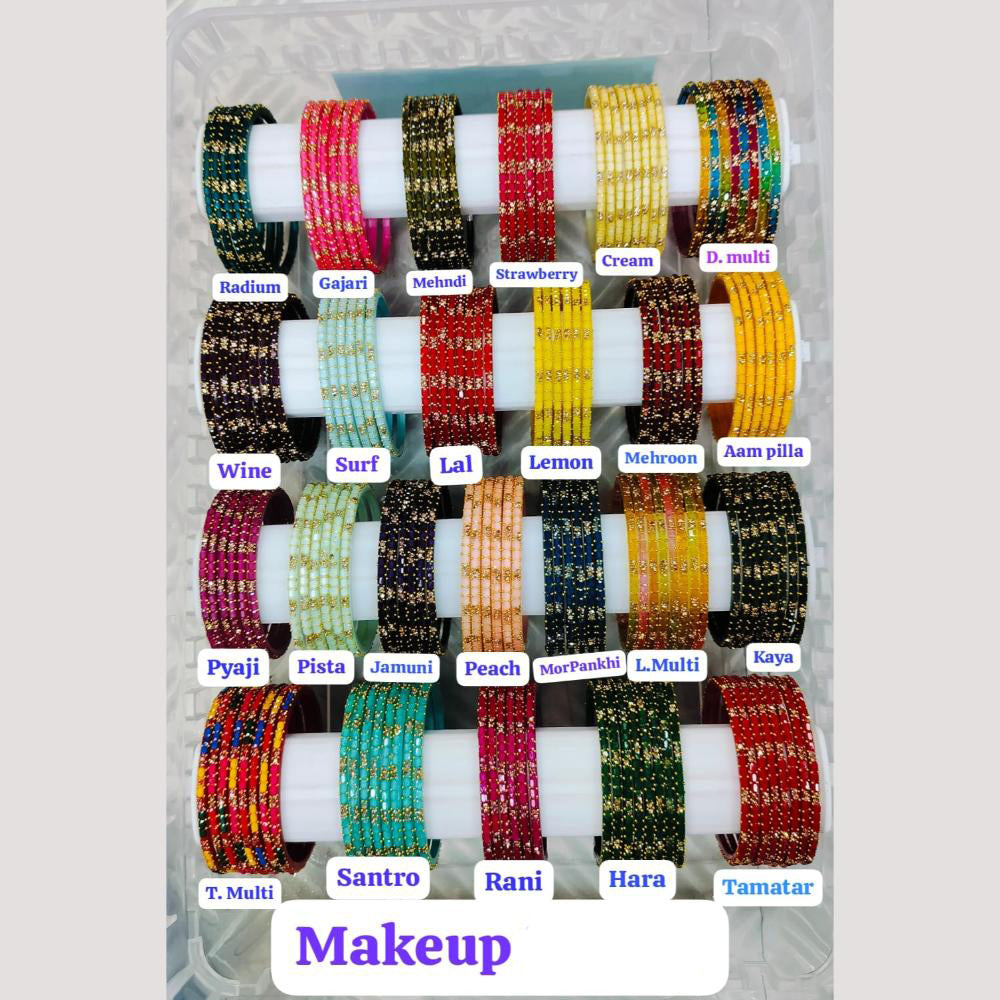 Chitra Bangles Glass Multi Color Bangle Set (12 Piece In One Box)