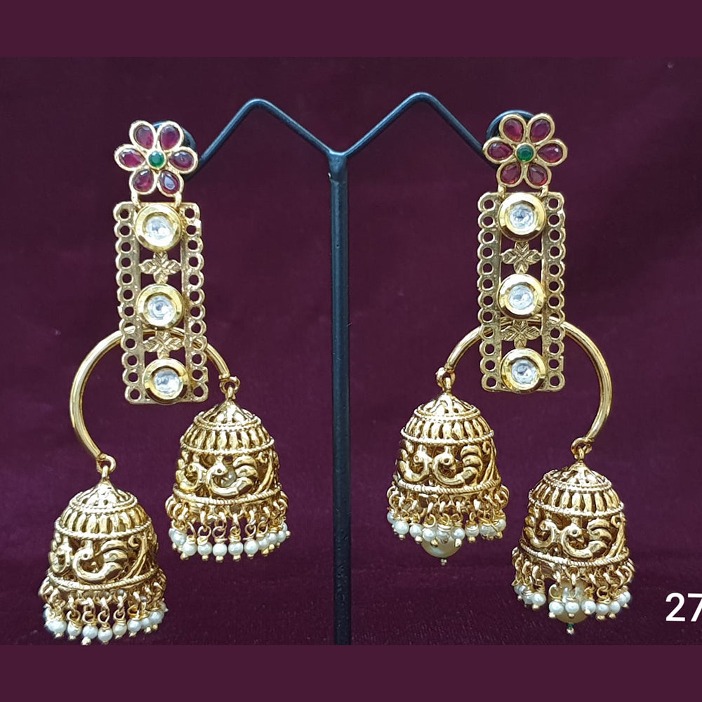 Neepa Jewells Copper Gold Jhumki Earrings