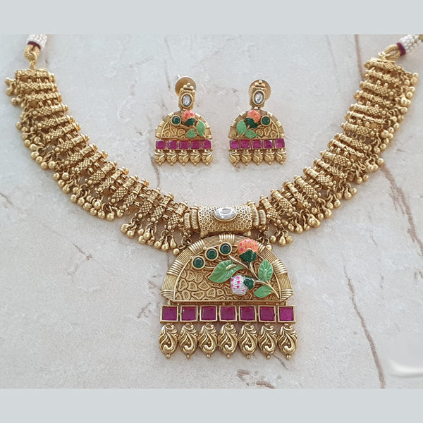 Neepa Jewells Copper Gold Necklace Set
