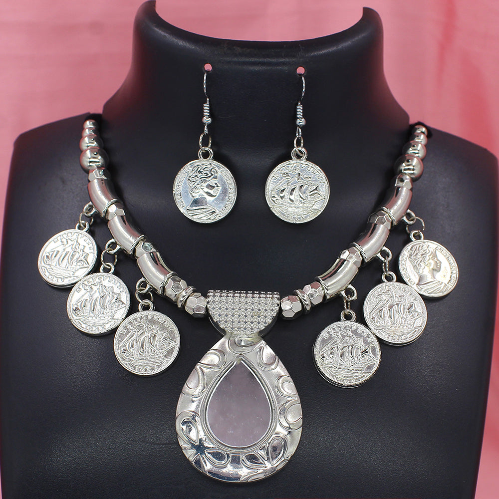 Mahavir Oxidised Plated Necklace Set