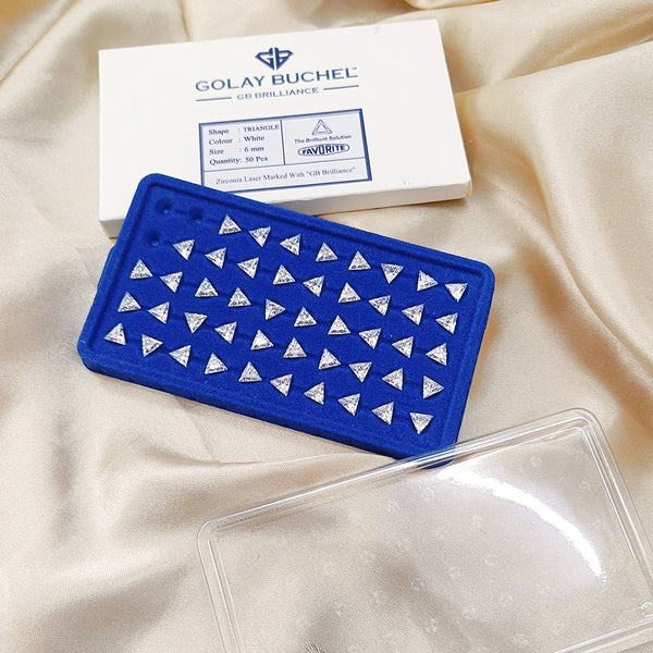 Golay Buchel Triangle Shape Cubic Zirconia Stone (3mm to 6mm)