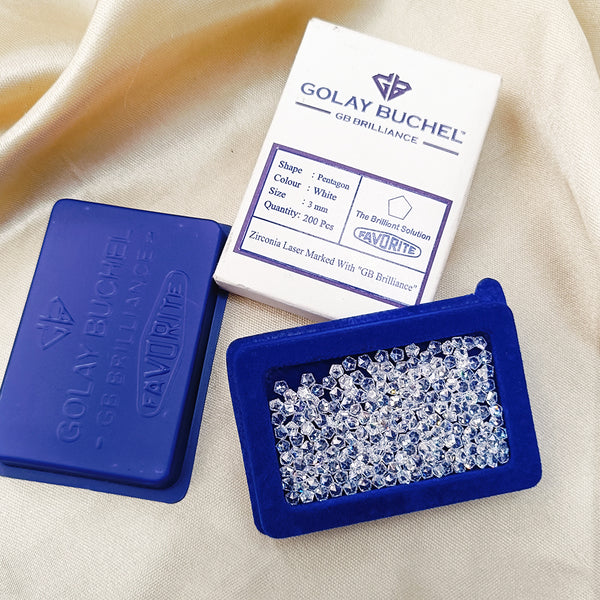 Golay Buchel Pentagon Stone Cubic Zirconia Stone (3mm to 4mm)