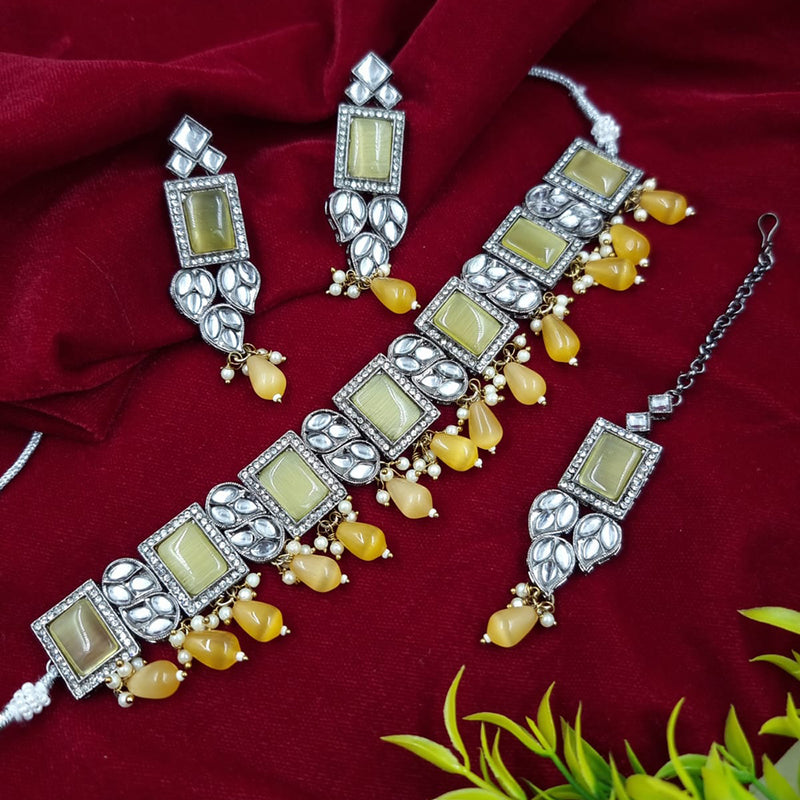 JCM Gold Plated Crystal Stone Necklace Set