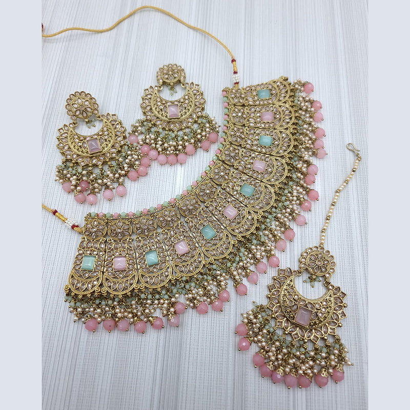 JCM Gold Plated Crystal Stone Necklace Set