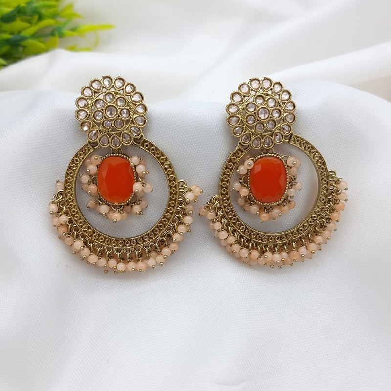 JCM Gold Plated Crystal Stone Dangler Earrings