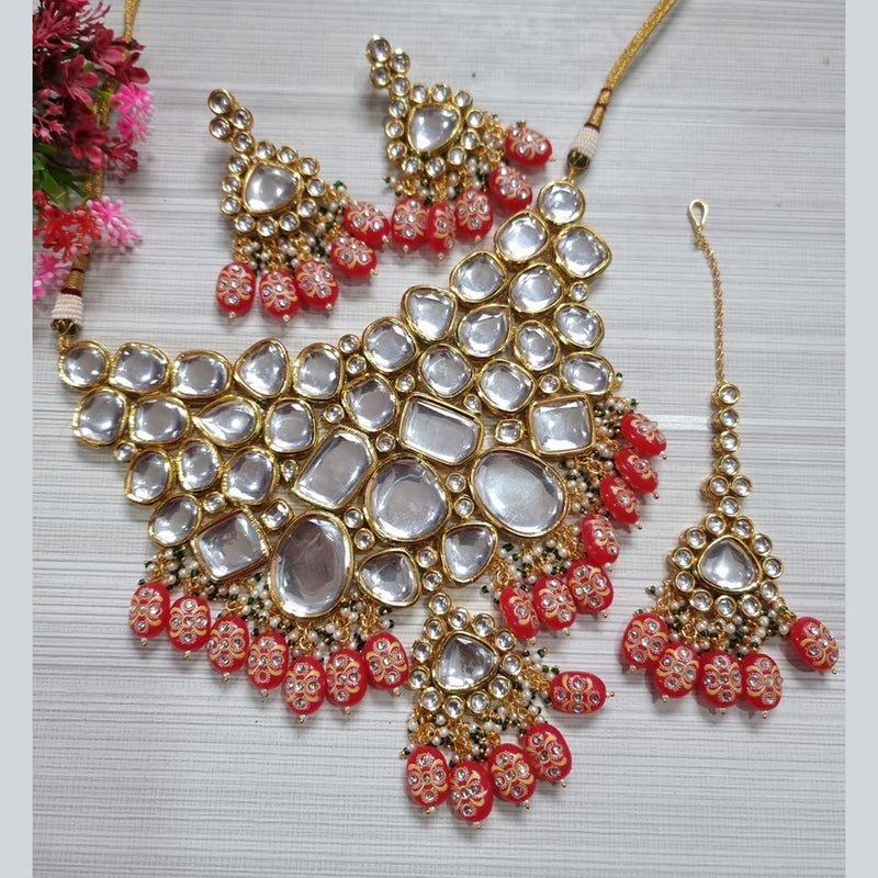 JCM Gold Plated Kundan Necklace Set