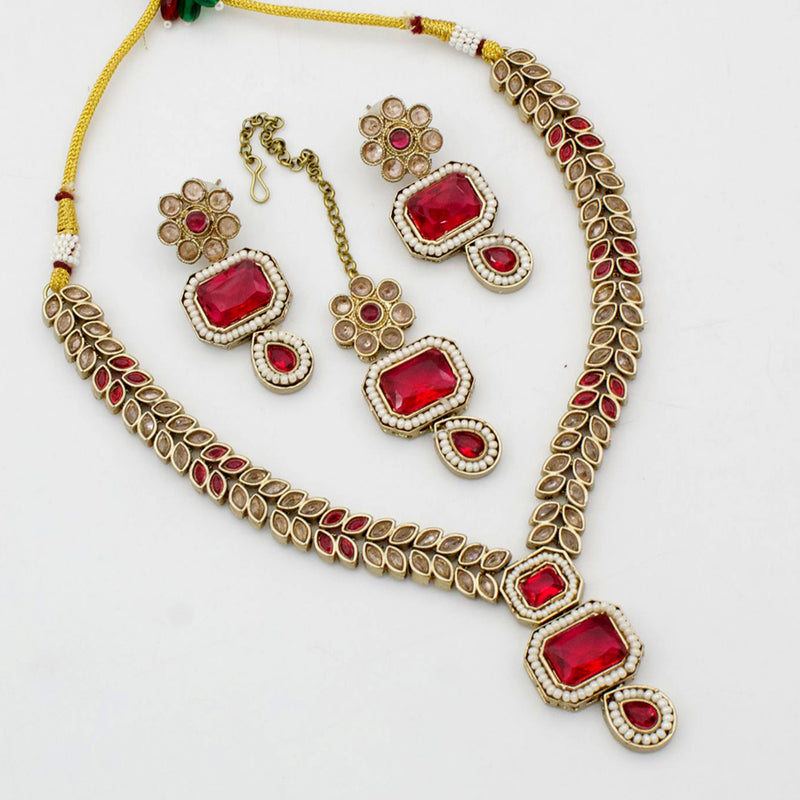 JCM Gold Plated Austrian Stone Necklace Set