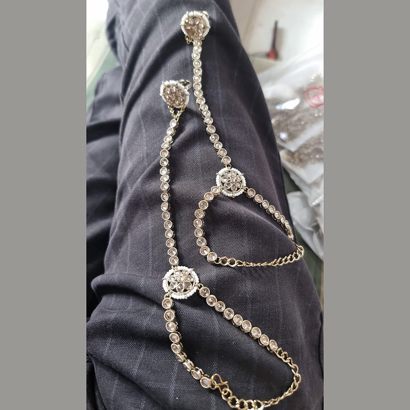 Jcm Gold Plated Crystal Stone Hand Harness