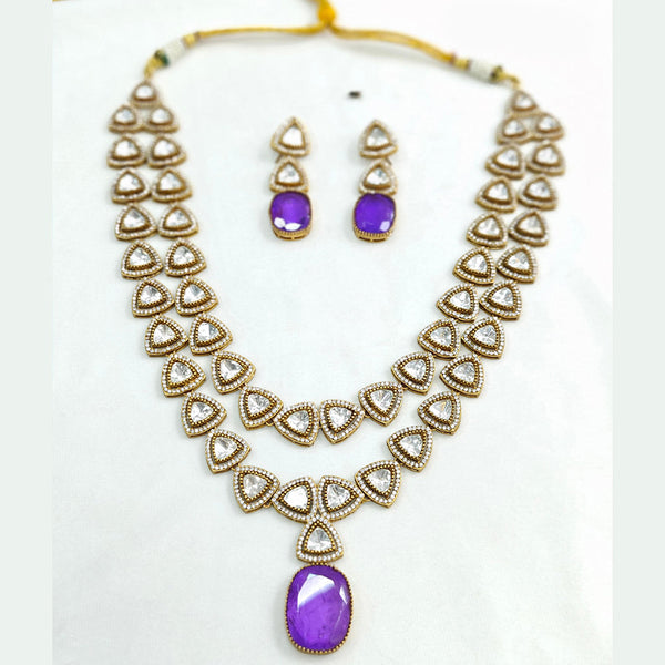 JCM Gold Plated AD Necklace Set