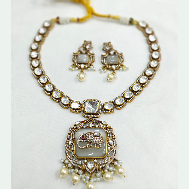 JCM Gold Plated Kundan Necklace Set