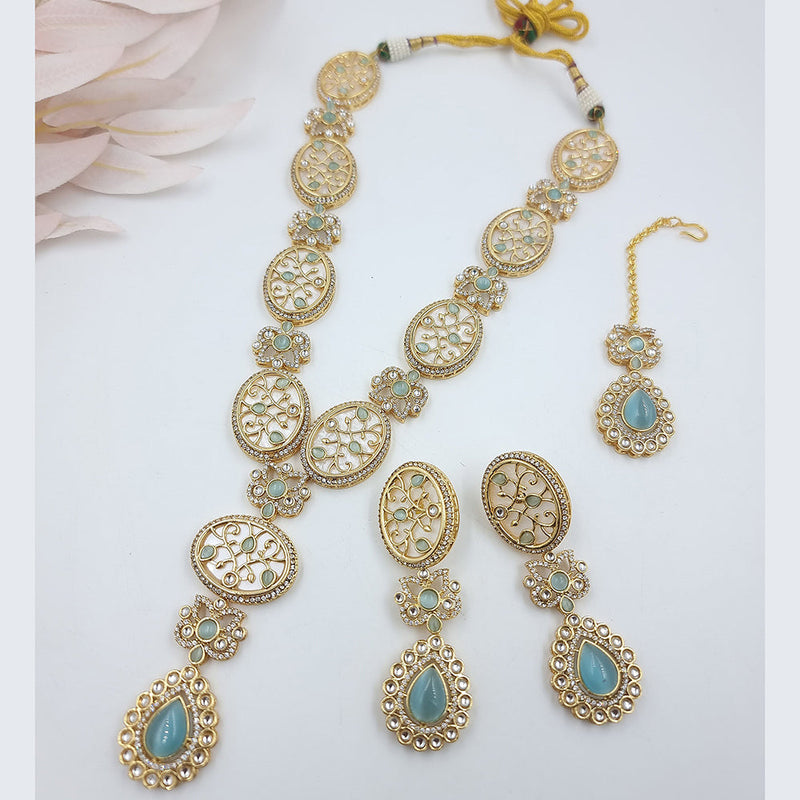 JCM Gold Plated Austrian and Pota Stone Necklace Set