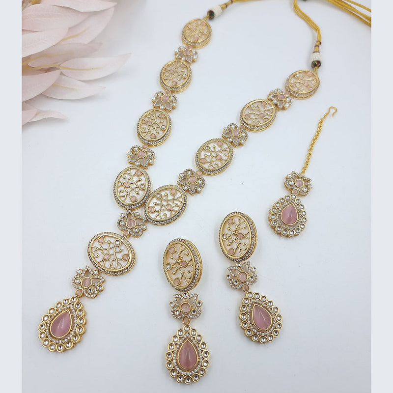 JCM Gold Plated Austrian and Pota Stone Necklace Set