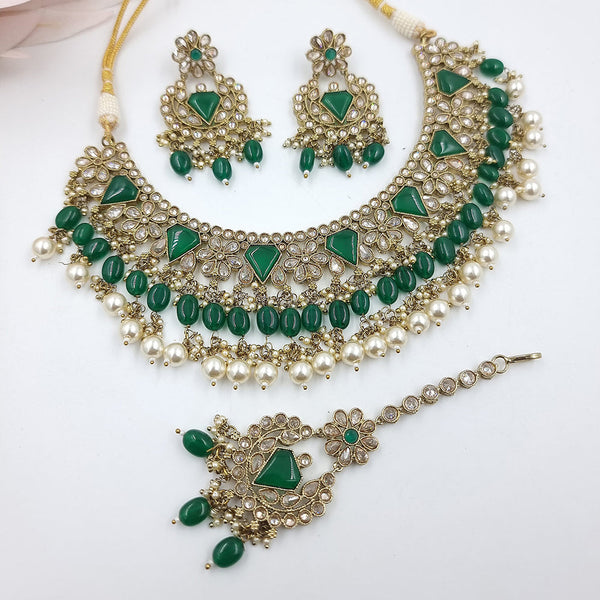 JCM Gold Plated Crystal Stone Necklace Set