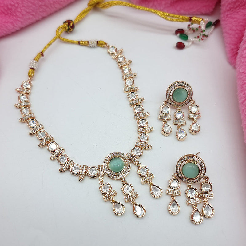 JCM Gold Plated Polki Kundan Necklace Set