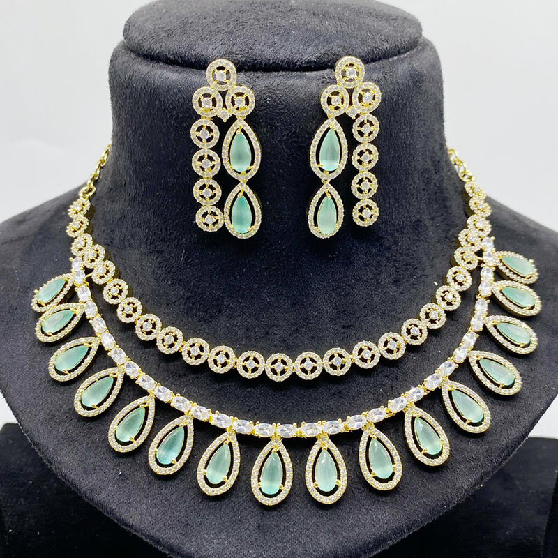 JCM Gold Plated American Diamond Necklace Set