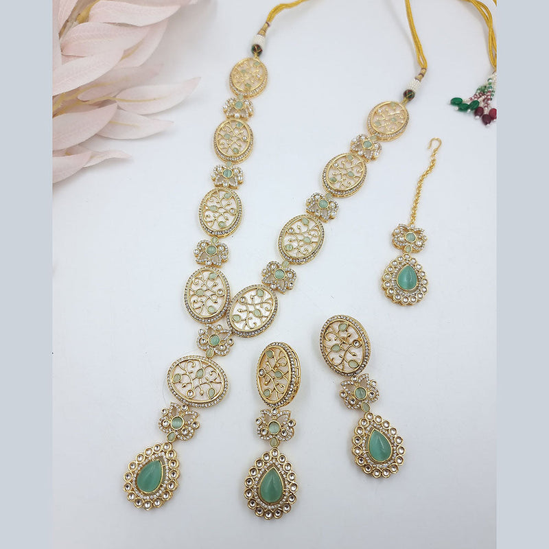 JCM Gold Plated Kundan Stone And Austrian Necklace Set