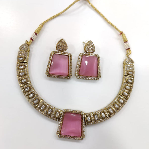 JCM Gold Plated Polki Kundan Necklace Set