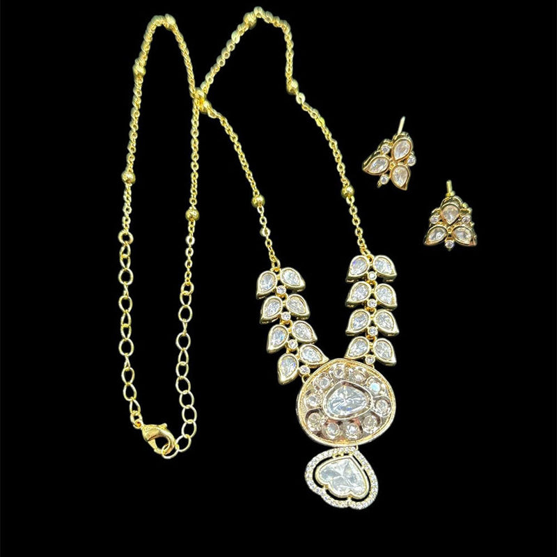 JCM Gold Plated Polki Kundan Necklace Set