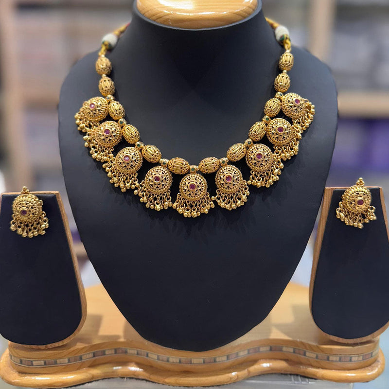 JCM Gold Plated Pota Stone Necklace Set