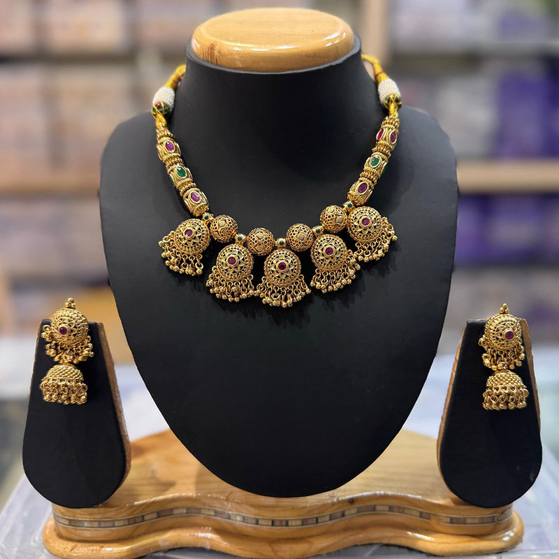 JCM Gold Plated Pota Stone Necklace Set