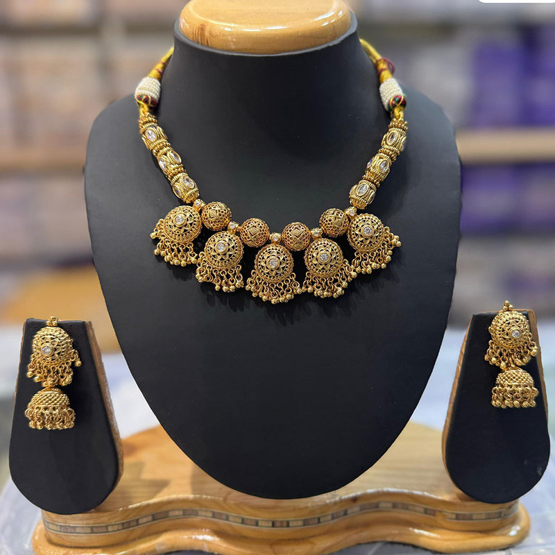 JCM Gold Plated Pota Stone Necklace Set