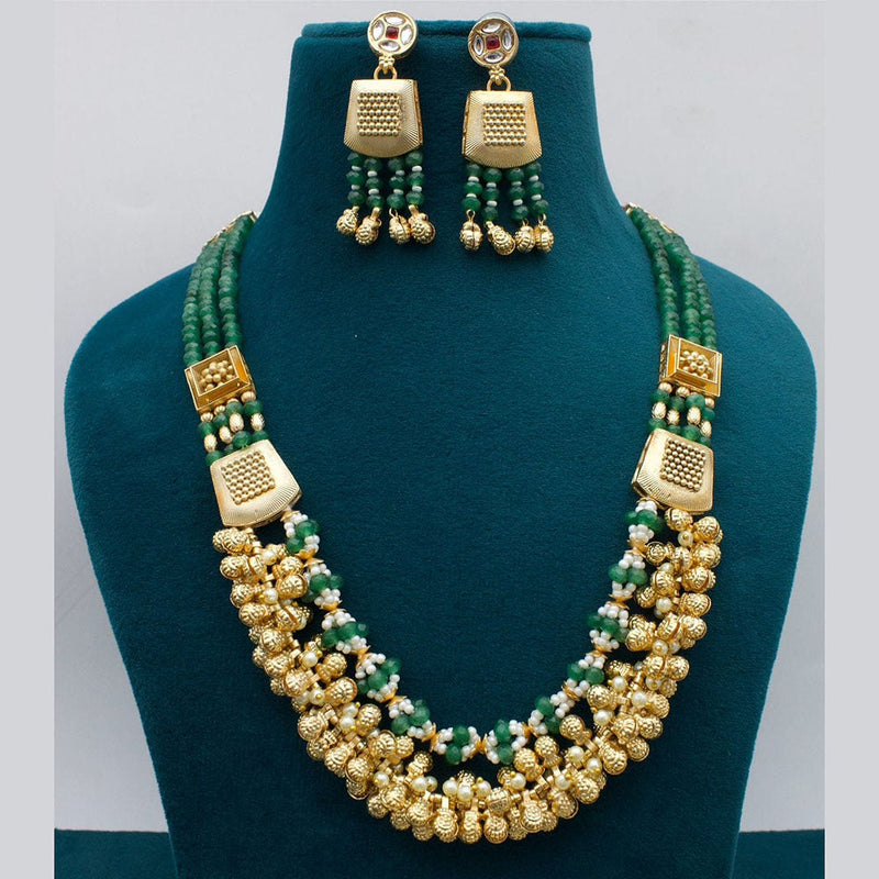 JCM Gold Plated Pearls And Beads Necklace Set