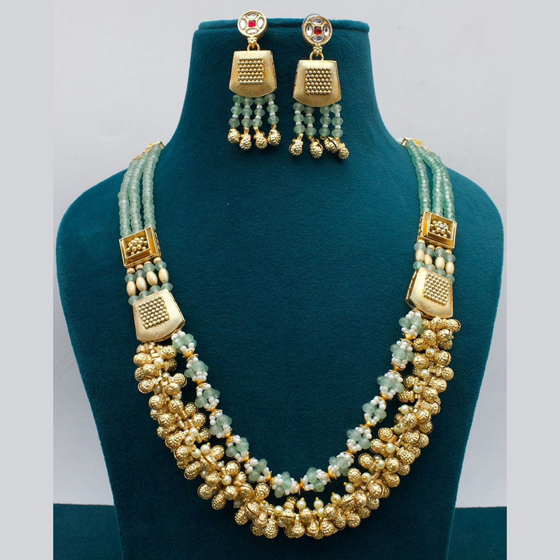 JCM Gold Plated Pearls And Beads Necklace Set