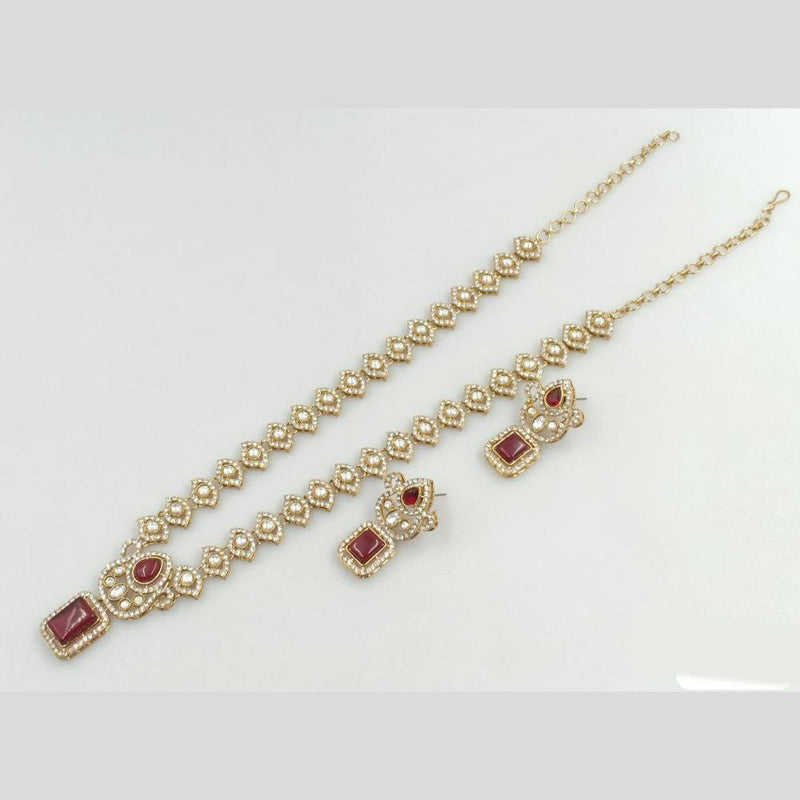 JCM Gold Plated Austrian Stone Long Necklace Set