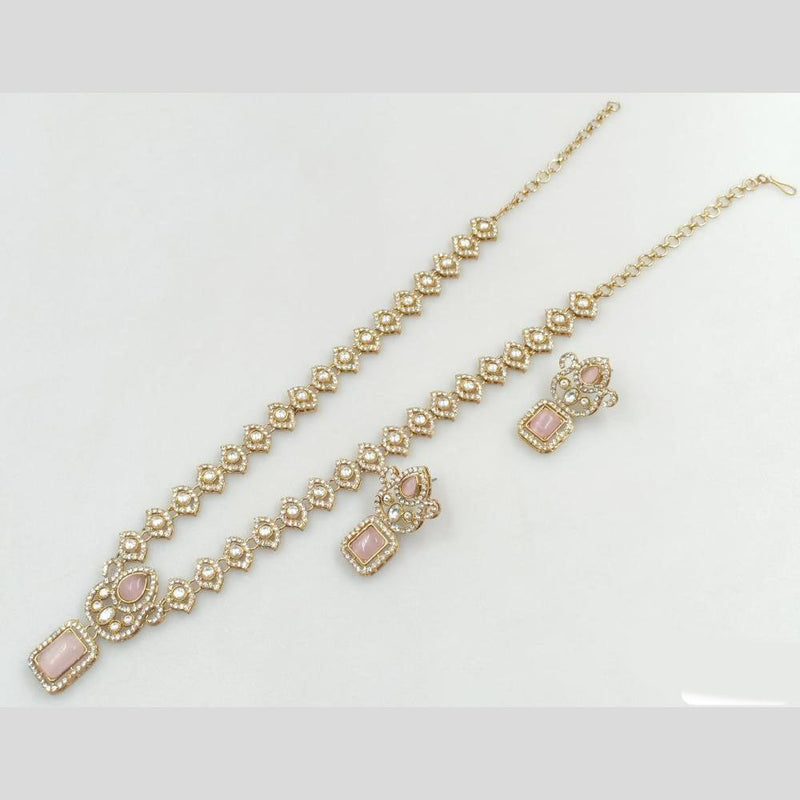 JCM Gold Plated Austrian Stone Long Necklace Set