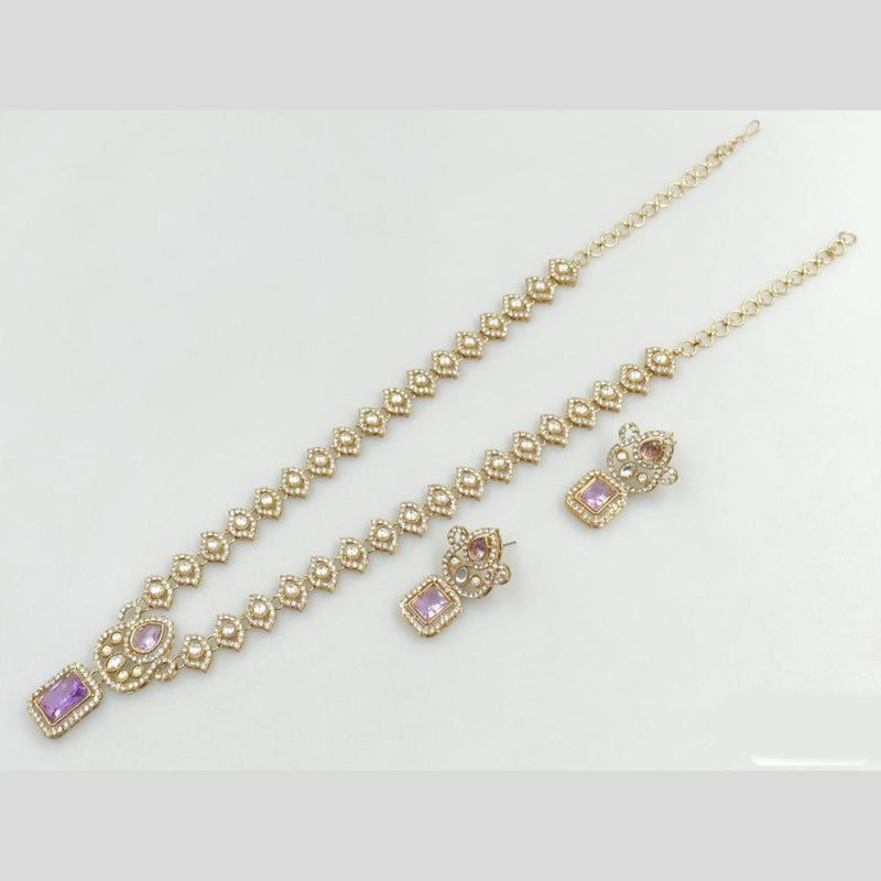 JCM Gold Plated Austrian Stone Long Necklace Set