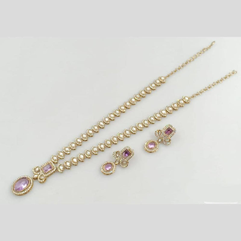 JCM Gold Plated Austrian Stone Long Necklace Set