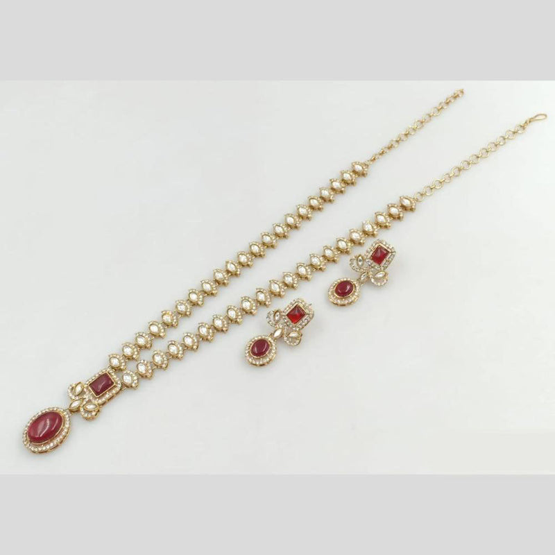 JCM Gold Plated Austrian Stone Long Necklace Set