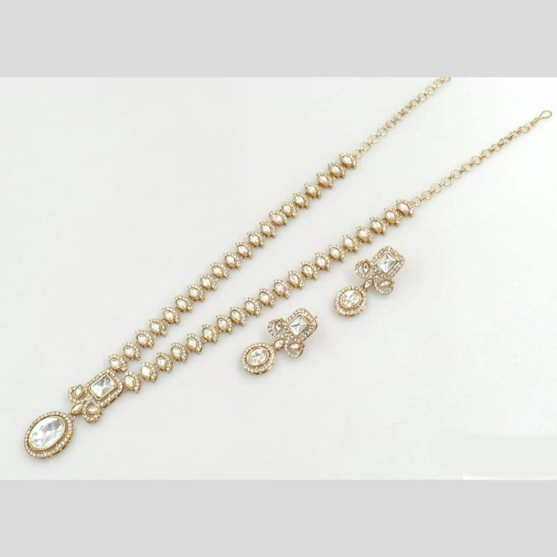 JCM Gold Plated Austrian Stone Long Necklace Set