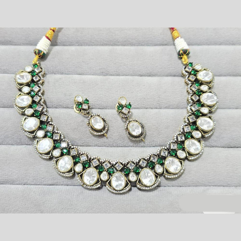 JCM Polki Kundan Stone Necklace Set