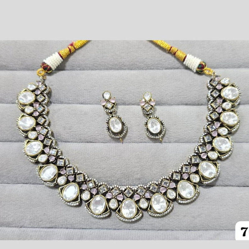 JCM Polki Kundan Stone Necklace Set